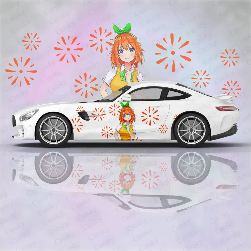 Anime Girl Nakano Yotsuba Custom Car Accessories Anime Body Stickers Auto Side Film Decal Body Sticker SUV Decoration Pattern