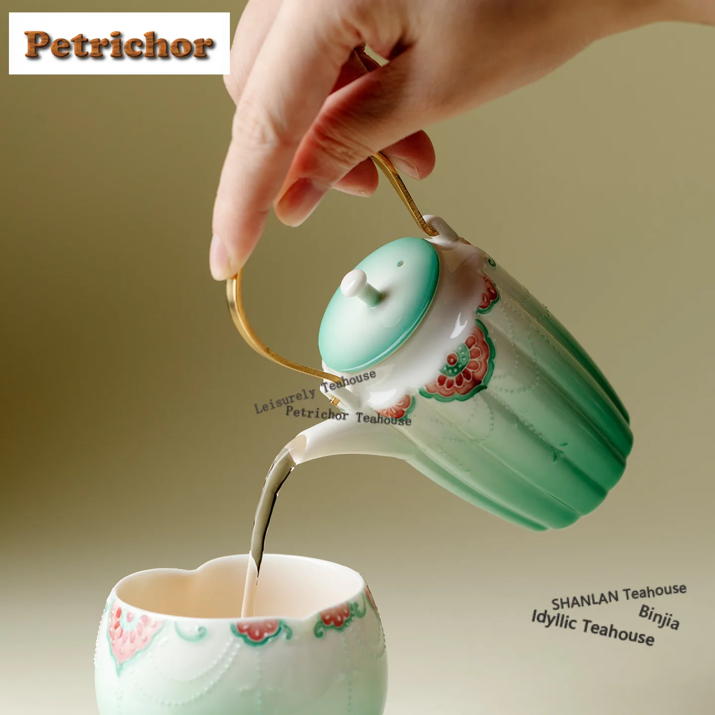 120ml Gradient Ramp Arita Porcelain Lifting Handle Teapot Retro Tea Infuser Pot Tea Soaking Kettle With Filter Tea Services Gift