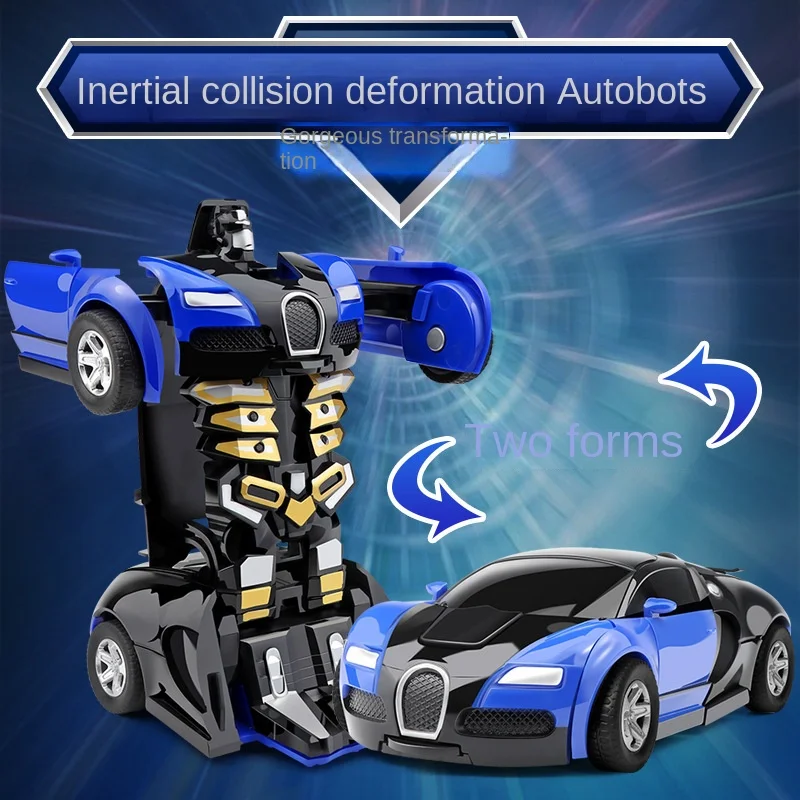 Hot 2-6 year old one button impact deformation toy car boy toy car model stall toy night market explosion huggy wuggy