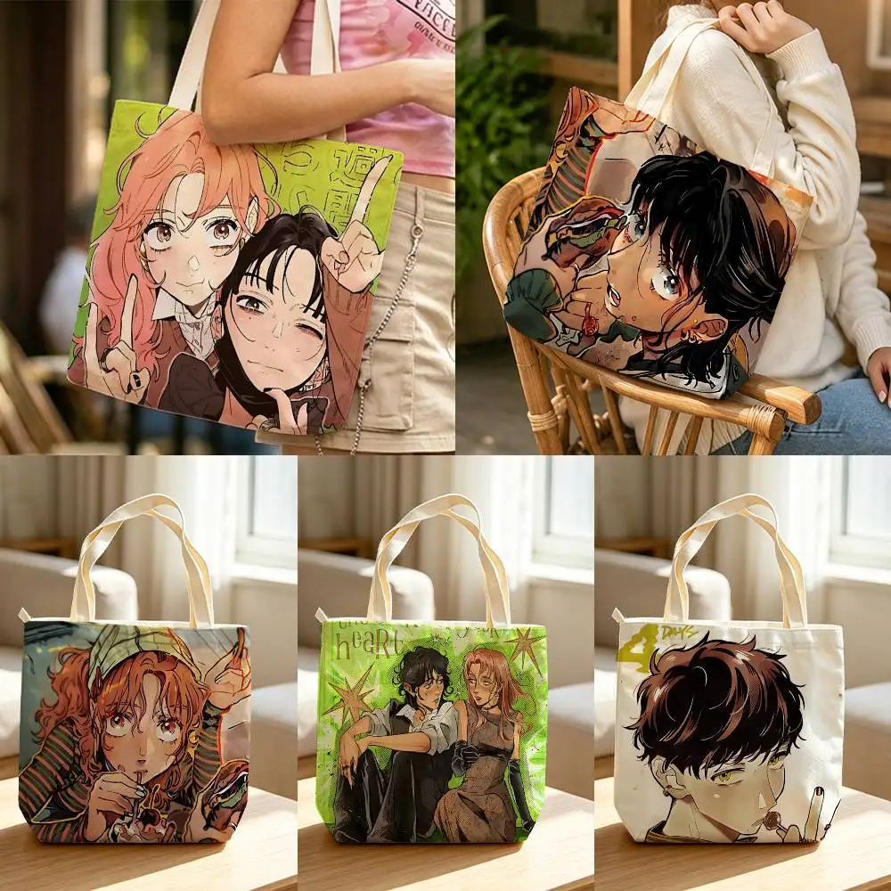 GL-Manga Mitsu A-Aya Green Yuri Waterproof Lined Canvas bags suitable for going to class, shopping, gifts, and commuting