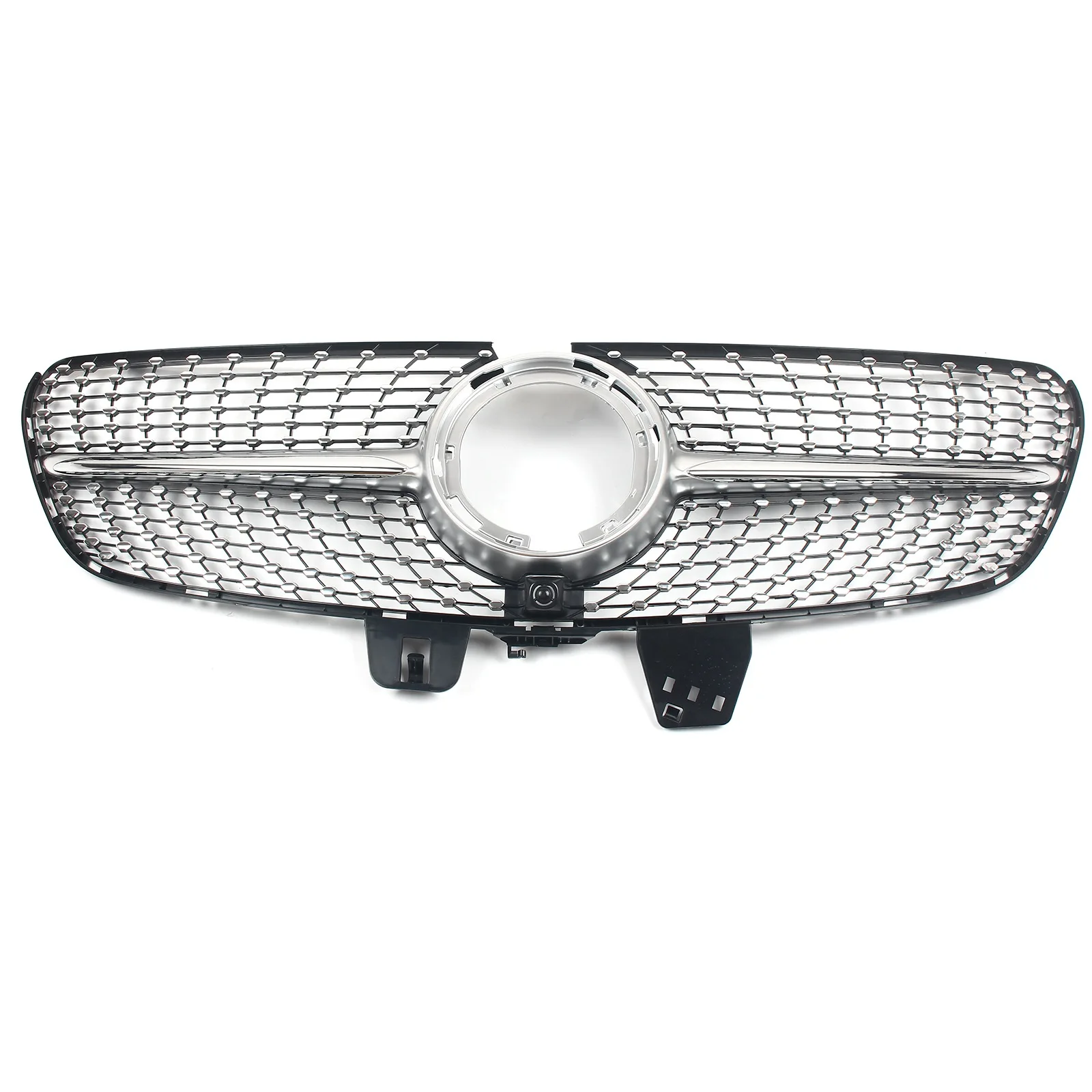 Car Front Bumper Grille Mesh Grills Diamond Style Chrome With Camera Hole For Mercedes-Benz V Class W447 V220 V250 V260 V300