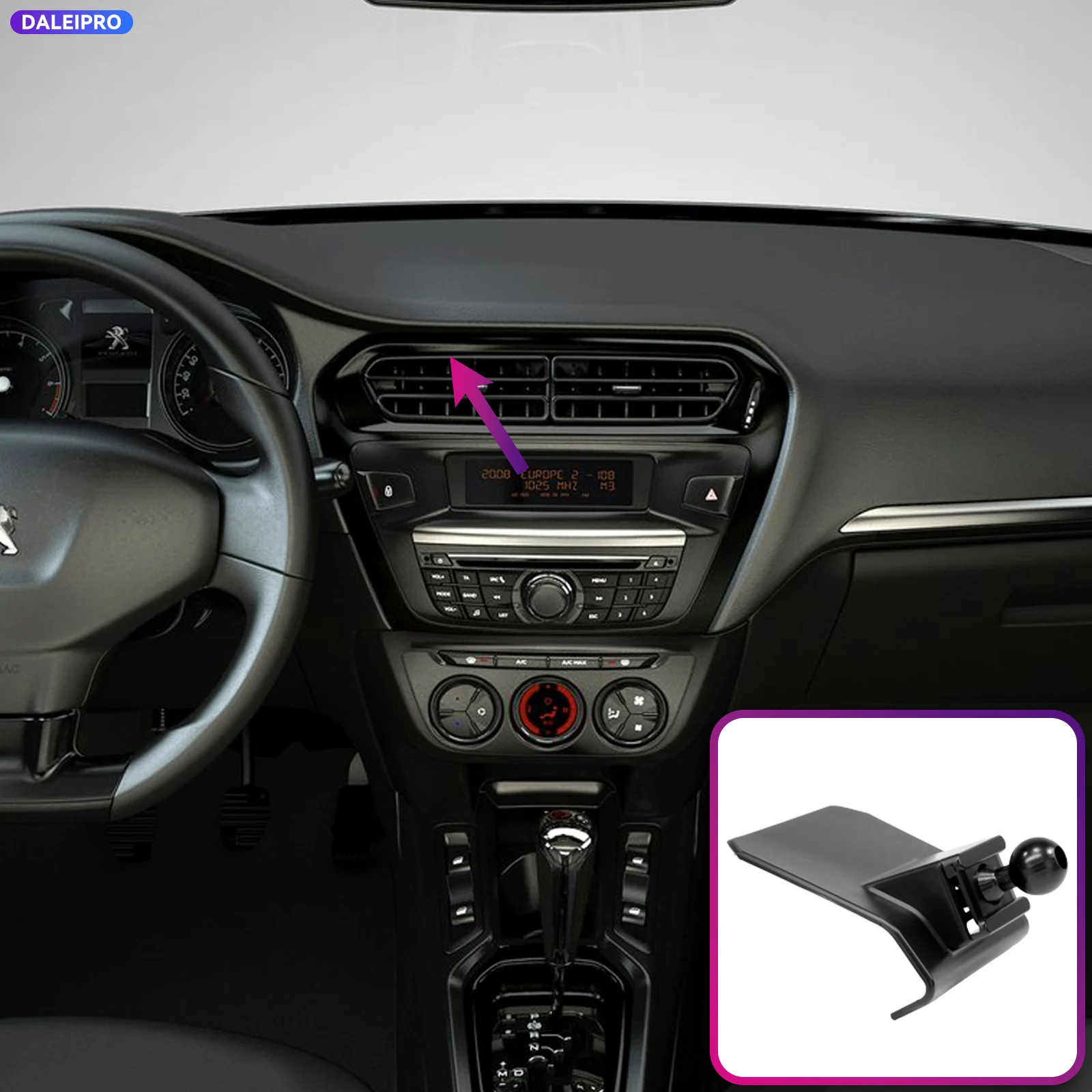 For Peugeot 301 2013-2017 2018 2019 Vehicle-Specific Phone Holder Base Smart Car Phone Mount 66W Charging Holder Accessories