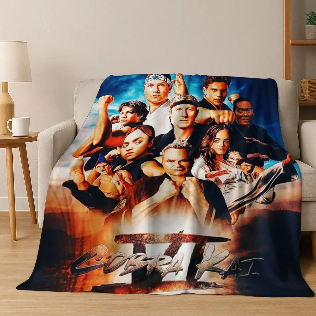 Cobra Kai Karate Daniel LaRusso Johnny Art Flannel Blanket,Cozy Soft Throw Blanket for Home Bedroom Bed Sofa Picnic Cover Gift
