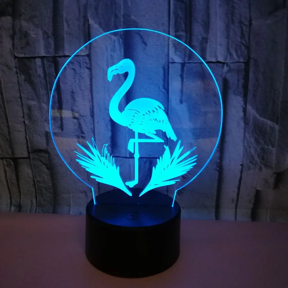 

Strange 3d Night Lights Flamingo Colorful 3d Vision Desk Lamp Energy Saving Eye Care Led 3d Lights Table Lamps For Living Room