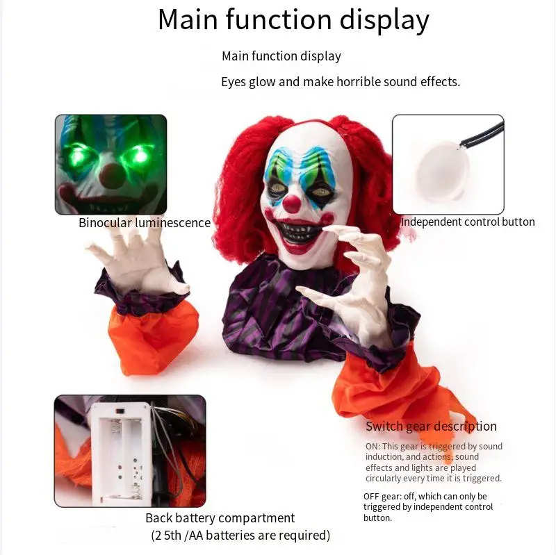 For Crazy clown inserts haunted house decorations electrically inductively