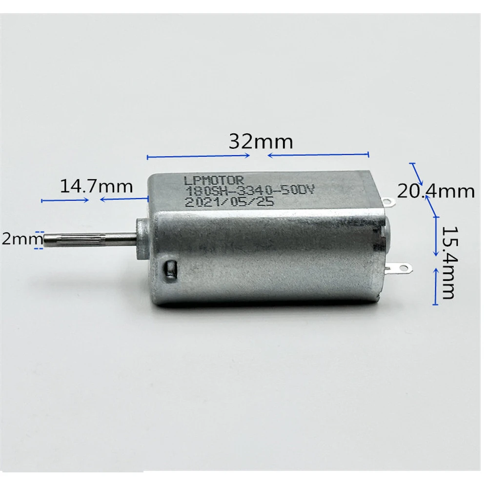 FF-180SH-3340 DC 3-5V 3.7V 15000RPM Mini 180 Motor High Speed Strong Magnetic Knurled Shaft Large Torque DIY Toy Car Boat Shaver