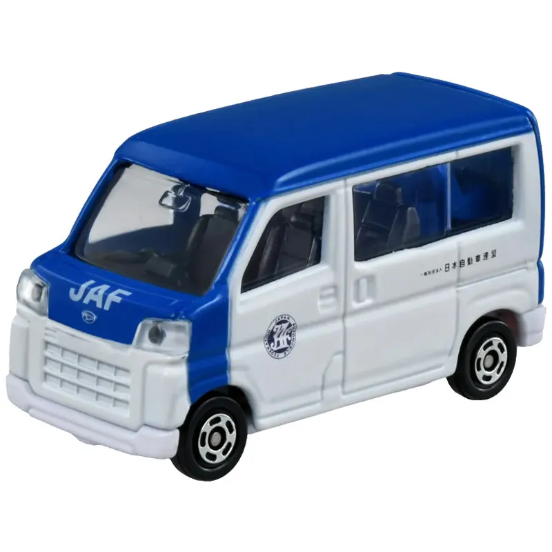 Original TAKARA TOMY Tomica No.76 Daihatsu Hijet JAF Road Service Car 1/55 Diecast Alloy Model with Openable Doors Suspension Co