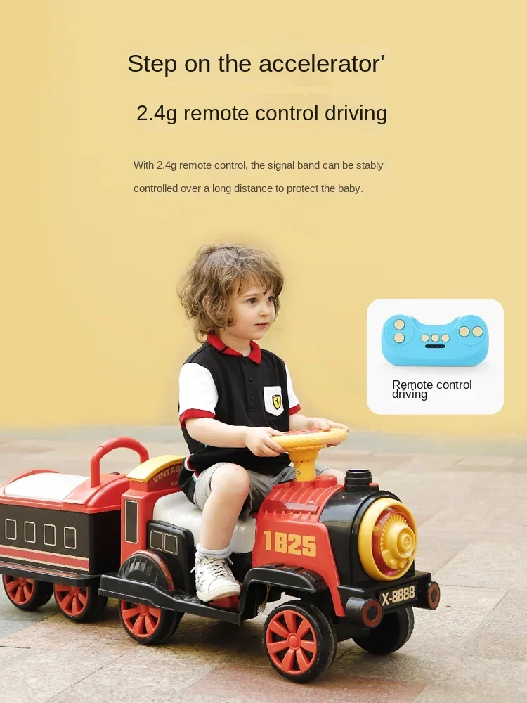 

Train Toy Steam Green Leather Children's Electric Car