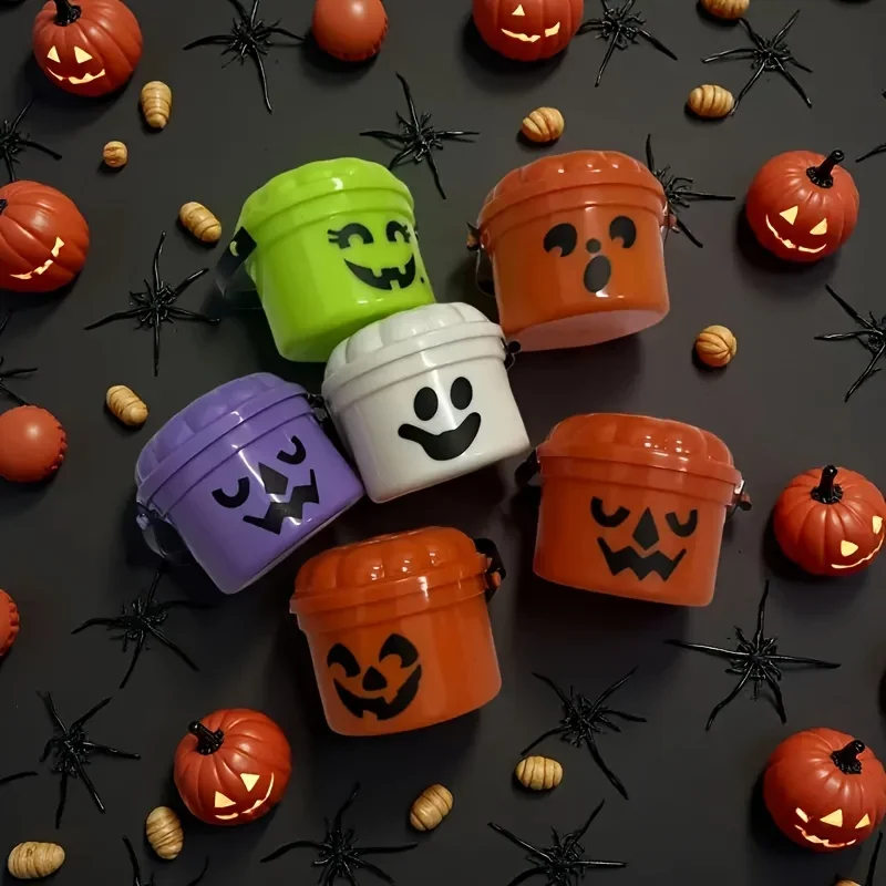 Niedlicher Plastik-Halloween-Eimer mit „Trick or Treat“-Slogan, robuste Süßigkeitendose, gruselige Partydekoration für Halloween-Aktivitäten. – Detail 1
