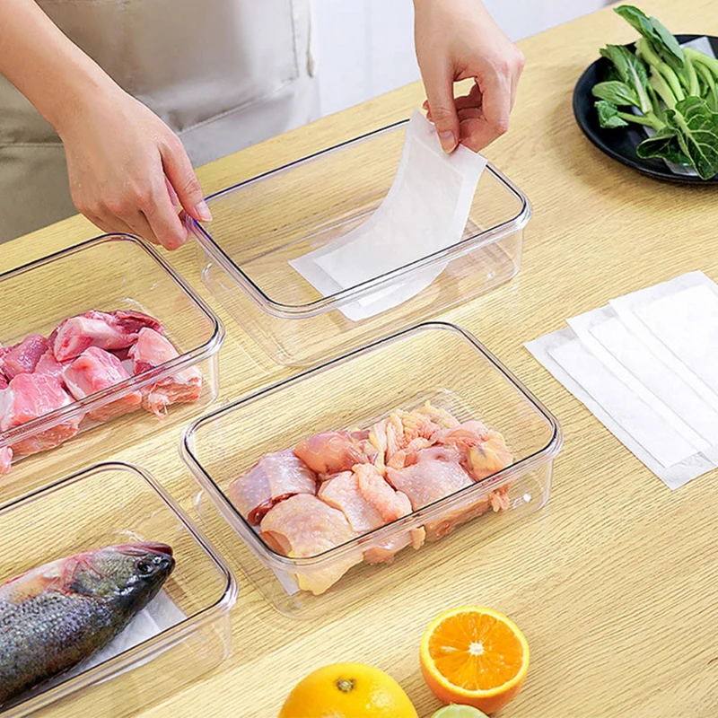 50Pcs Kitchen Rapid Absorbent Pads For Meat Fish Poultry Produce For Keeping Packaging Dry Clean Absorbent Paper Kitchen Tool*..
