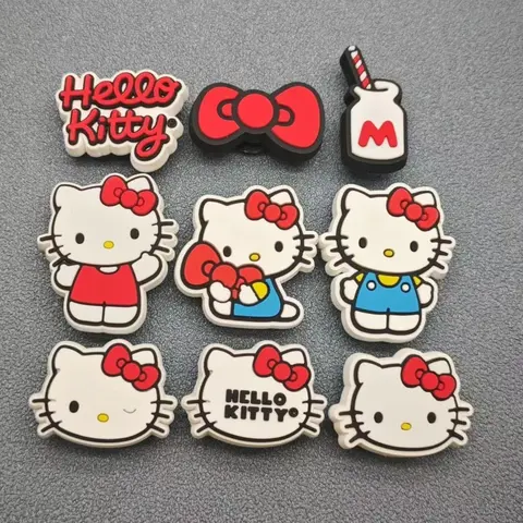 MINISO Sanrio 헬로 키티 크리스마스 구두 매력 DIY 분리형 구멍 신발 장식 액세서리 축제 파티 선물 호의