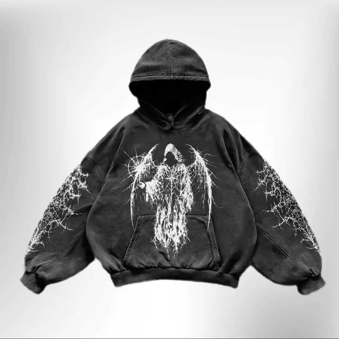 2024 novo padrão pintado à mão personalizado impresso hoodie rua homens e mulheres hip-hop popular solto y2k moletom k pop