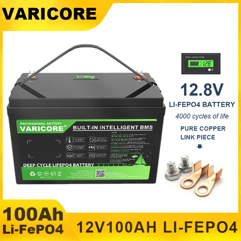 VariCore 12 В/12,8 В 100 Ач LiFePO4 аккумулятор 14,6 В литий-железо-фосфатные батареи для внедорожной солнечной ветровой автомобильной зажигалки для гольф-кара
