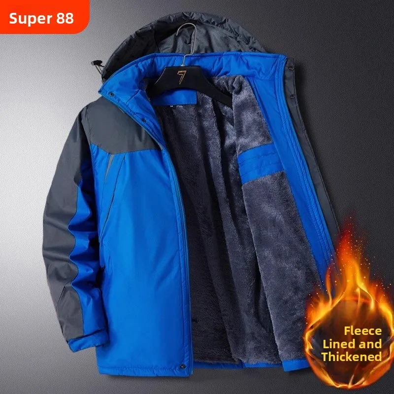 

Мужская зимняя ветрозащитная уличная хлопковая куртка на подкладке Thiened Fce, рабочая одежда из полиэстера, весна-осень-зима