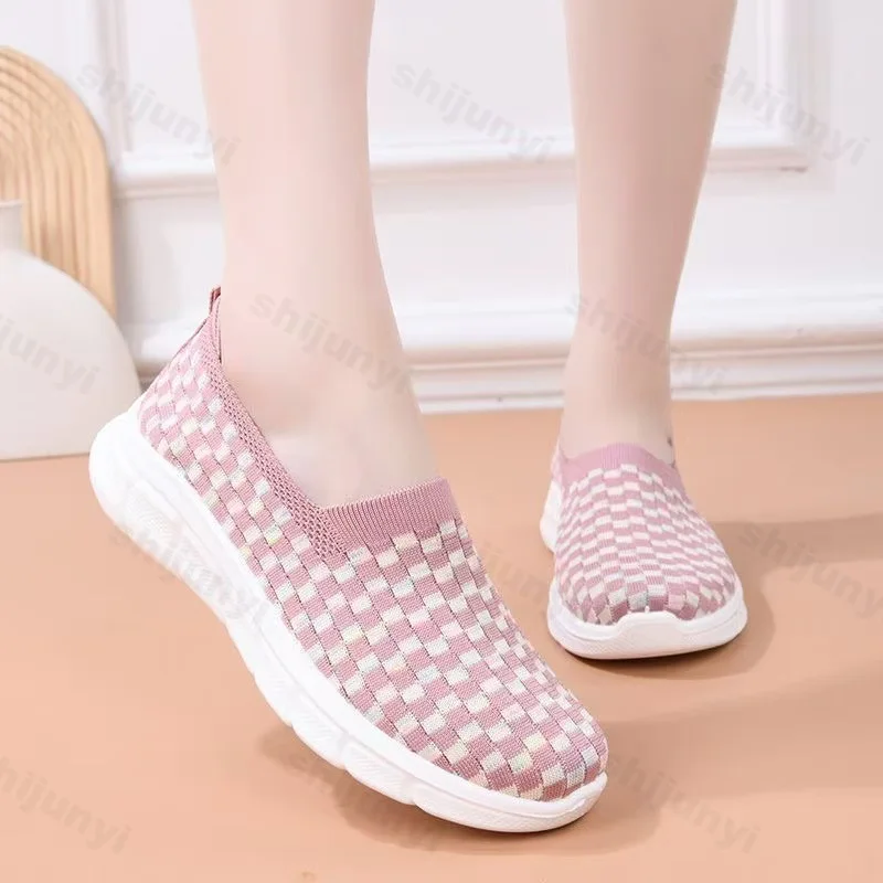 

Женская обувь на весну-лето 2024, новые туфли на плоской подошве с дышащей сеткой, нескользящая удобная повседневная обувь, лоферы без шнуровки на мелкой подошве