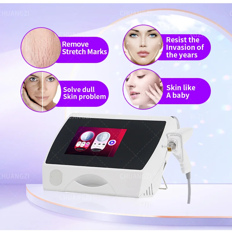 2 In 1 Fractional RF Microneedling Machine Portable Radio Frequency Skin Tightening Device With Cold Hammer For Face Neck Stretc