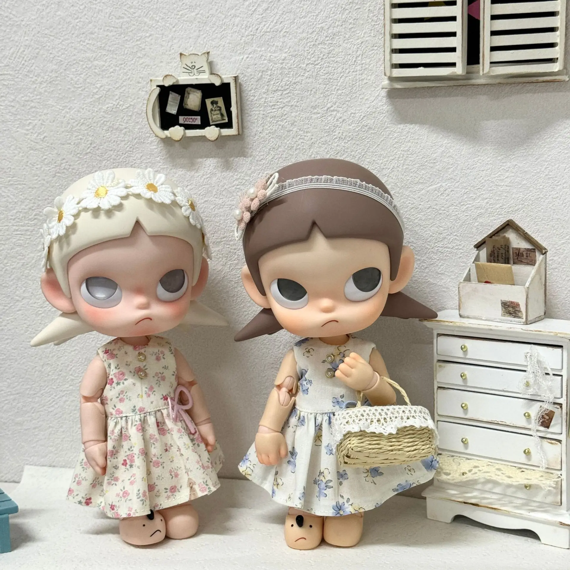 

Fashion Floral Print Vest Skirt Mini Doll Clothes for Zsiga Long Legs Kitty 1/6 BJD OB24