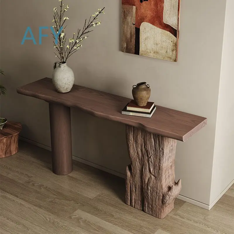 Vintage Style Solid Wood Entryway Table for Living Room Hotel Guesthouse Hallway Decorative Console Table for Wall Mount