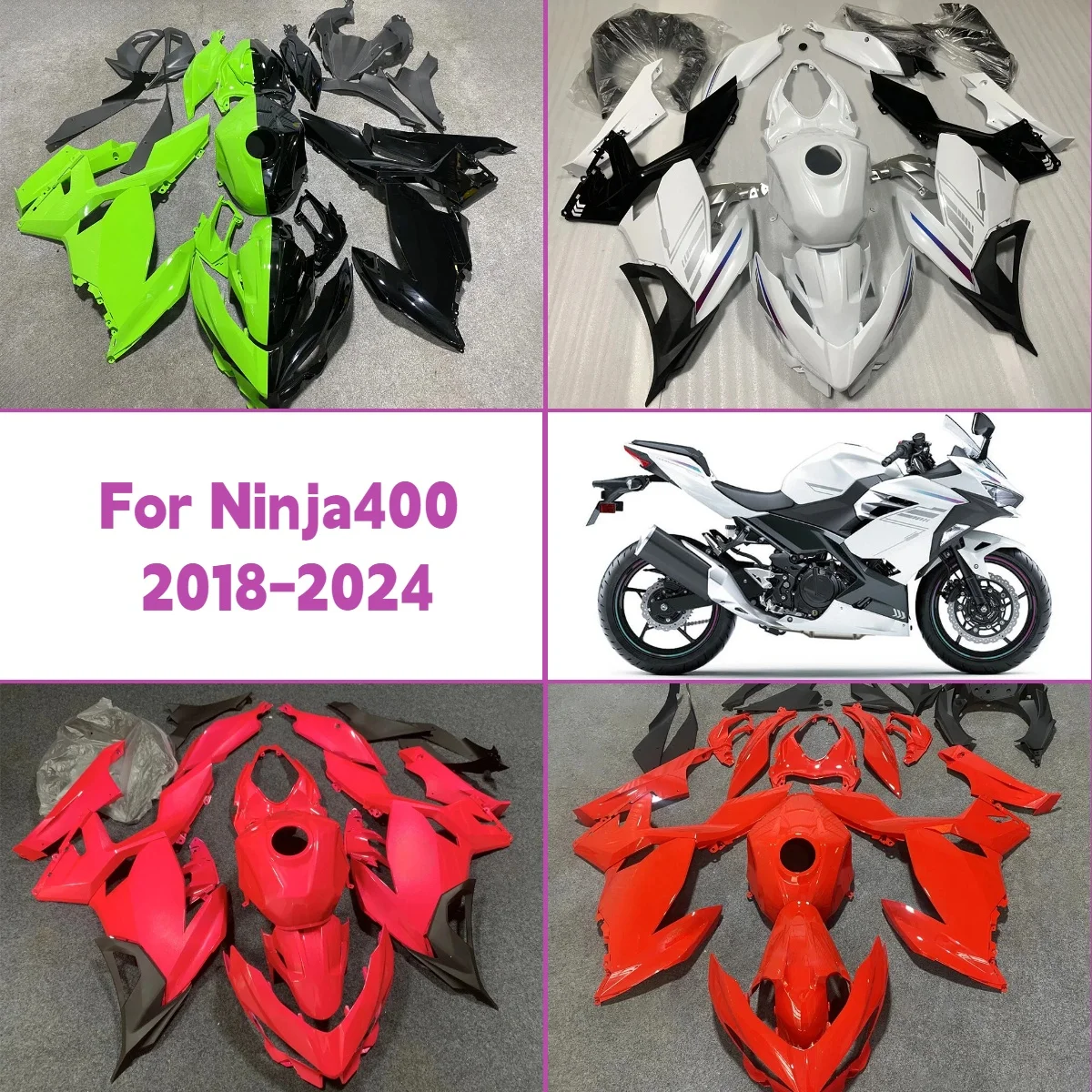 For 2018-2024 Kawasaki Ninja 400 ABS Painted Fairings Injection ABS Fit 18-24 Ninja400 Easy Install Fairing Kit