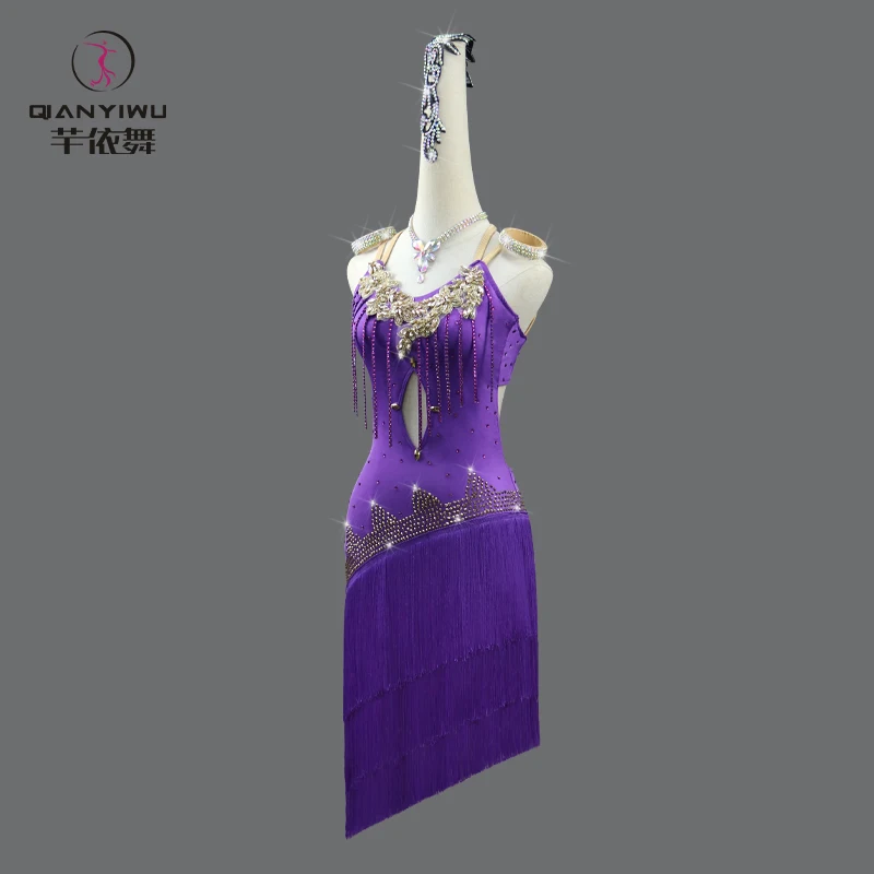 2025 Womens Prom Dress Party Latin Dance Clothing Ballroom Competition Evening Girls Elegant Practice Dancewear American Costume