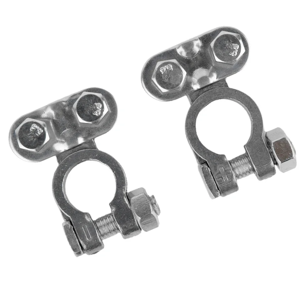 Zinc Alloy Construction, Reliable 2Pcs 12V Battery Terminals Connectors, Ensures Stable Connection in Vehicles