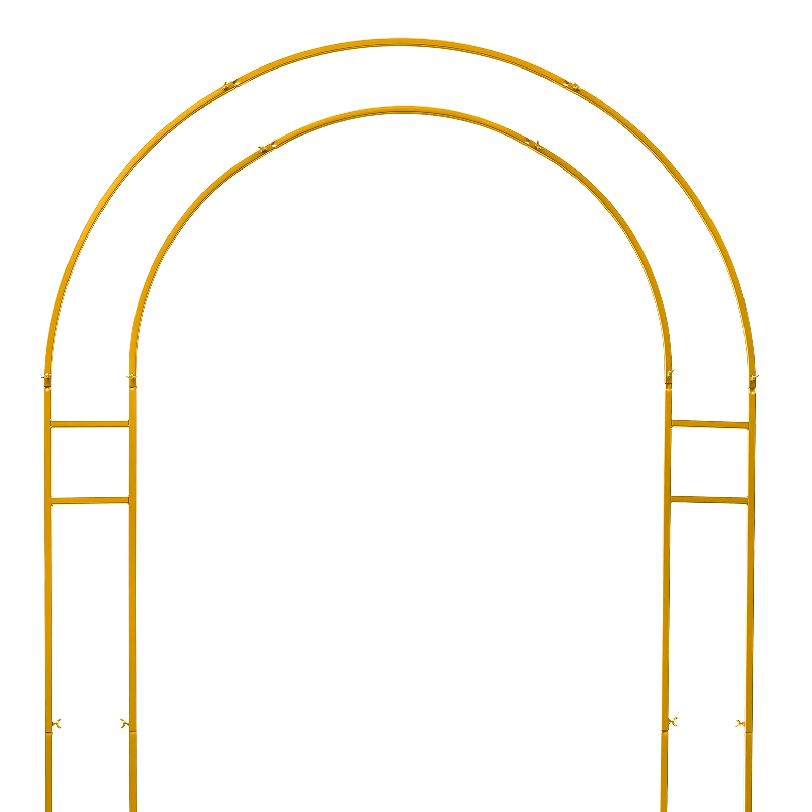 Arche de mariage en métal dorée de 2,2 m, design à double tube, support autoportant pour toile de fond, idéale pour cérémonies, fêtes et décoration de jardin