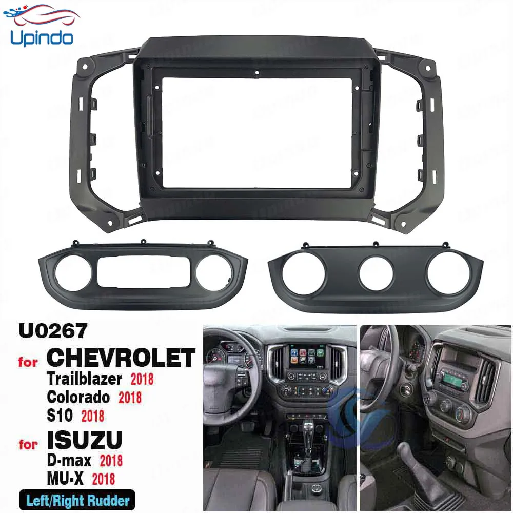 9 Inch 2 Din Android Radio Fascia Panel Frame Kit for Chevrolet Trailblazer Colorado S10, for Isuzu D-Max MU-X 2018+ Car Stereo