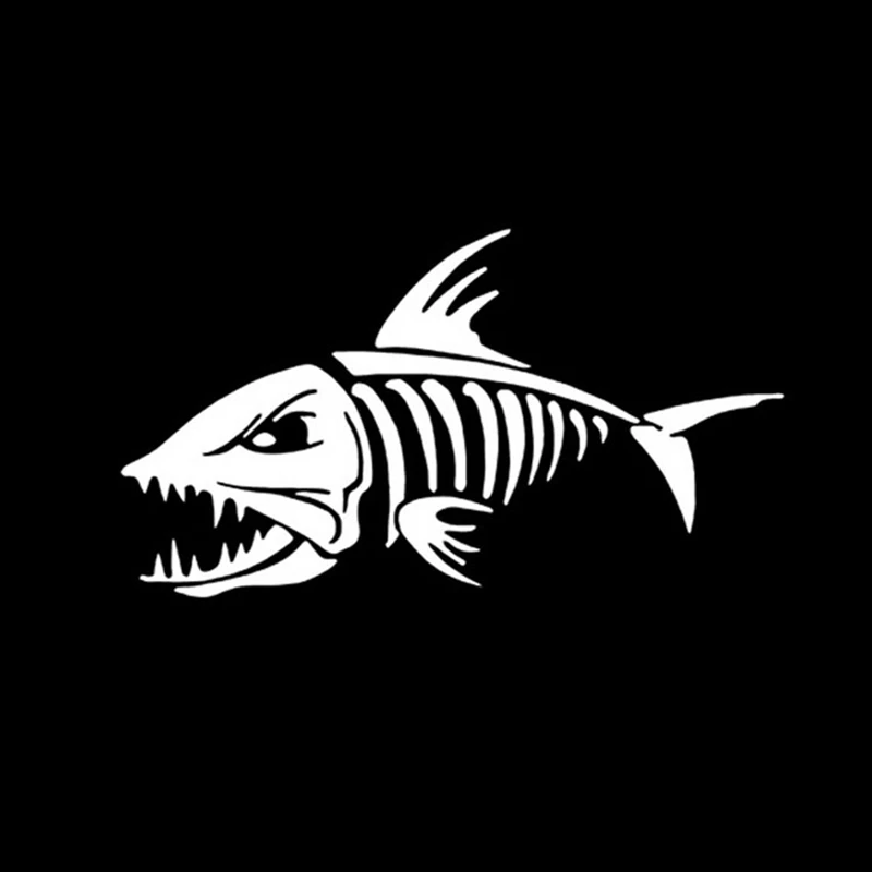 Horror Piranha Skeleton Decoration Personalized Car Sticker PVC Auto Window Bumper Sunscreen Waterproof Outdoor Decals