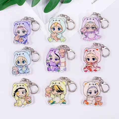 Anime Characters Tokyo Avengers Bear Acrylic Keychain Accessories Bag Charm Creative Backpack Pendant Keyring Gifts For Friends