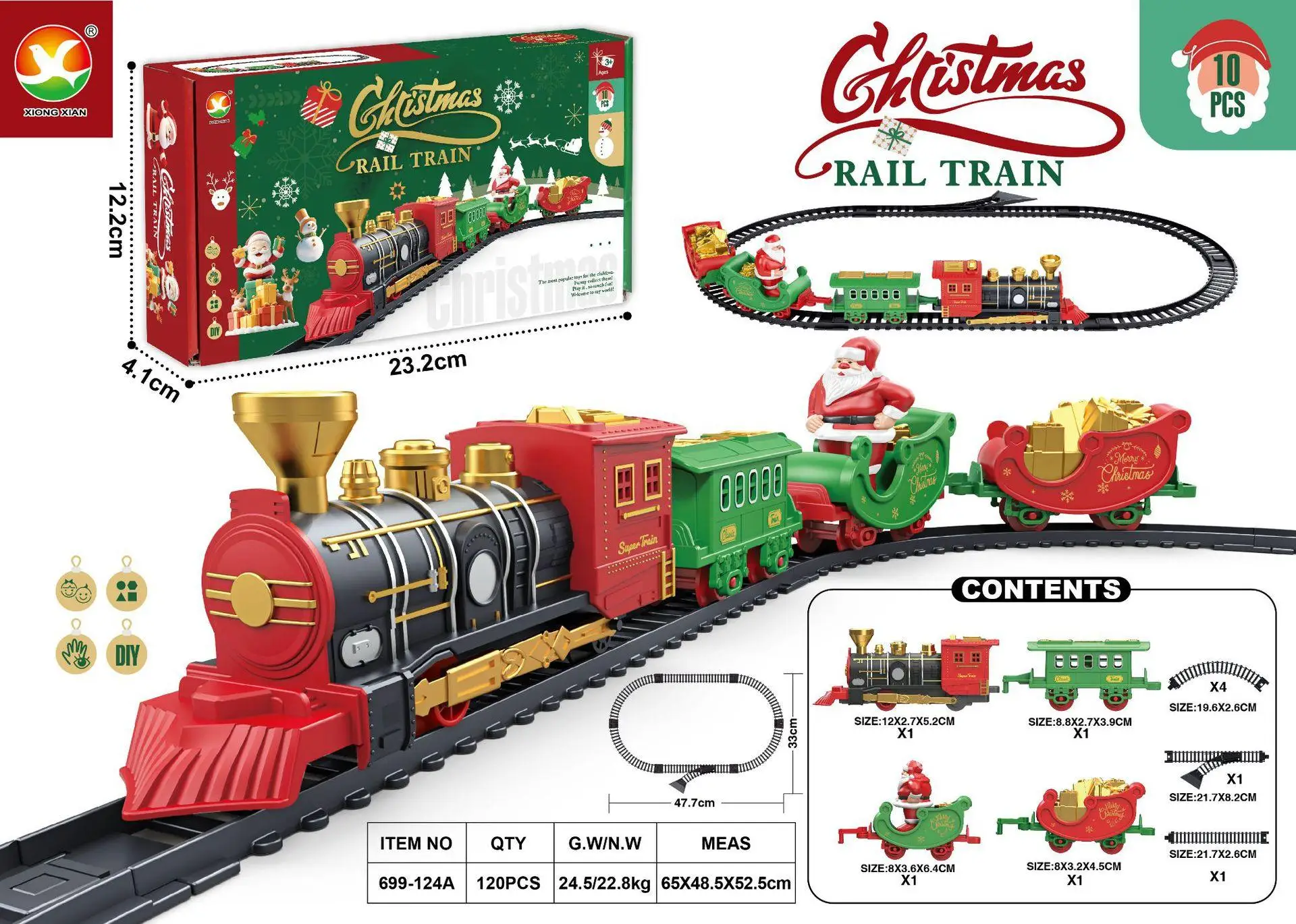 

Рождественские подарки электрический железнодорожный паровоз может дым в стиле ретро Рождественский поезд спрей автомобиль