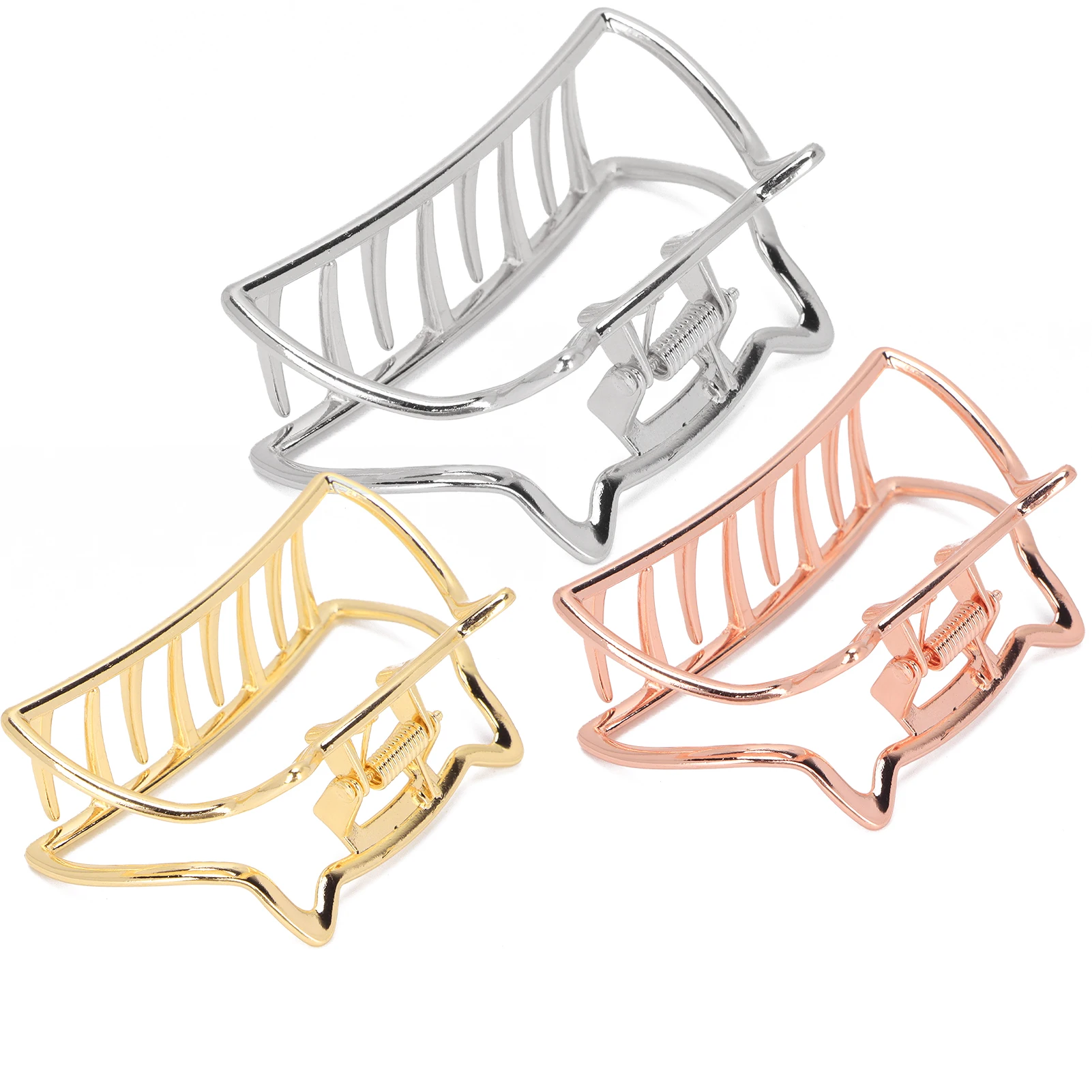 مشبك شعر مقاطع معدنية على شكل قطة عقد غير قابل للانزلاق على شكل قطة مشابك فكية حامل شعر للارتداء اليومي والحفلات وأعياد الميلاد #5