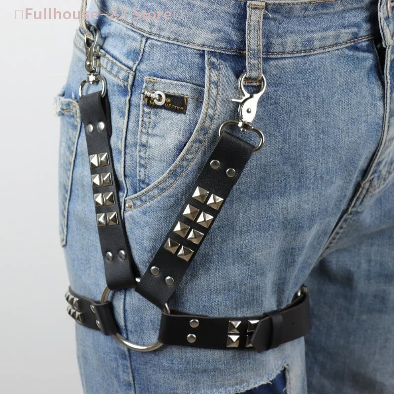 

【MAX-22】Унисекс-ремень для ног в стиле панк-готика из искусственной кожи с пряжкой, ремень-наколенник в стиле хип-хоп с заклепками для рейвов, фестивалей и косплея