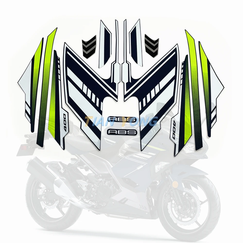 

For NINJA400 ninja 400 2018-2022 2019 2020 High Quality Stickers Full Kit Silkscreen Applique Whole Vehicle Decal Decorative