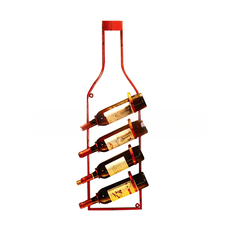 Vintage Wine Rack Wall Hanging Home Restaurant Bar Decor Loft Creative Wall Decoration Wine Bottle Holder Aesthetic Storage