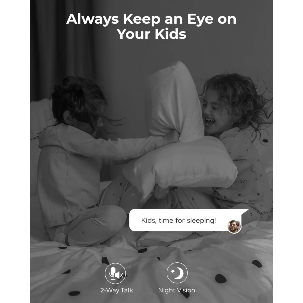 Cámara de seguridad interior 2k e1, wifi inalámbrico enchufable de 2,4g para monitor de bebé/mascotas con aplicación telefónica, cámara para perros de 360 grados con persona