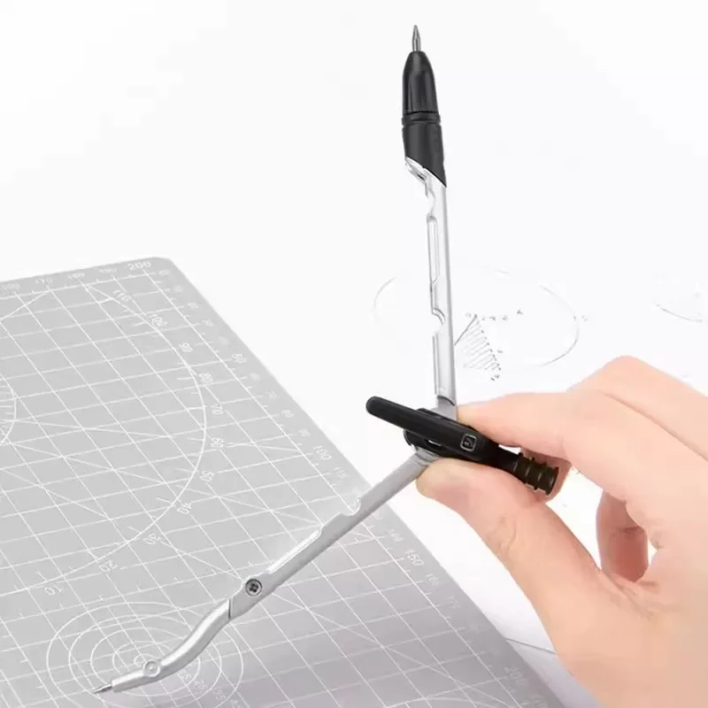 HAIWEN Pen-shaped Compass Retractable Needle Safety Anti-puncture Multifunctional Pen Clip Design Mechanical Pencil 2-in-1