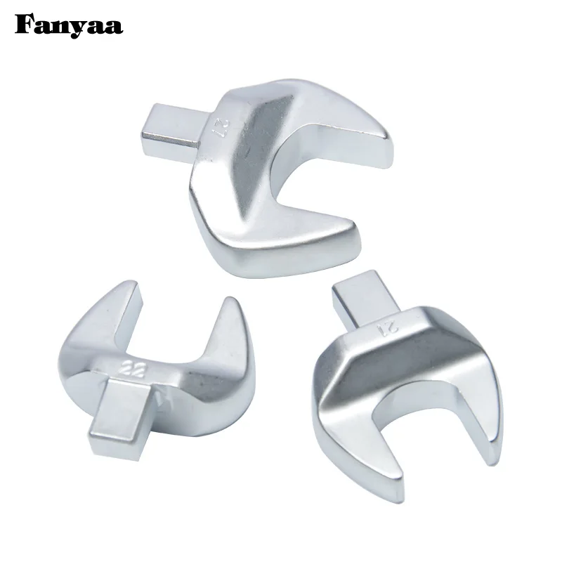 Fanyaa Square Drive 9*12mm Open End Interchangeable Torque Head, Individual Crowfoot Wrench Full Polish 7-19mm, Made In Taiwan