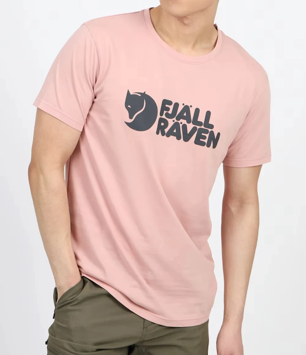 قمصان رجالية ماركة FJALLRAVEN القطب الشمالي الثعلب الكلاسيكية شعار طباعة عالية الجودة عادية طاقم الرقبة قصيرة الأكمام فضفاضة تي شيرت رياضي بلايز