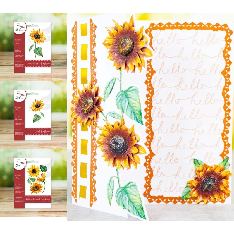 

Flower Of The Month Sunflower Over The Edge Sunflower Metal Cutting Dies Scrapbooking Diary Decorate Embossing Diy Greeting Card