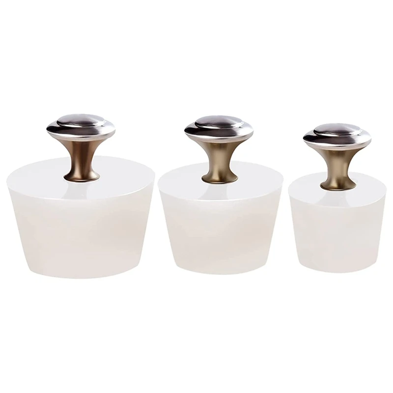 Nieuwe 3-delige badkuipplug, siliconen badstopper aftapplug voor keuken, badkamer en wastafel afvoer, badkuipstoppers