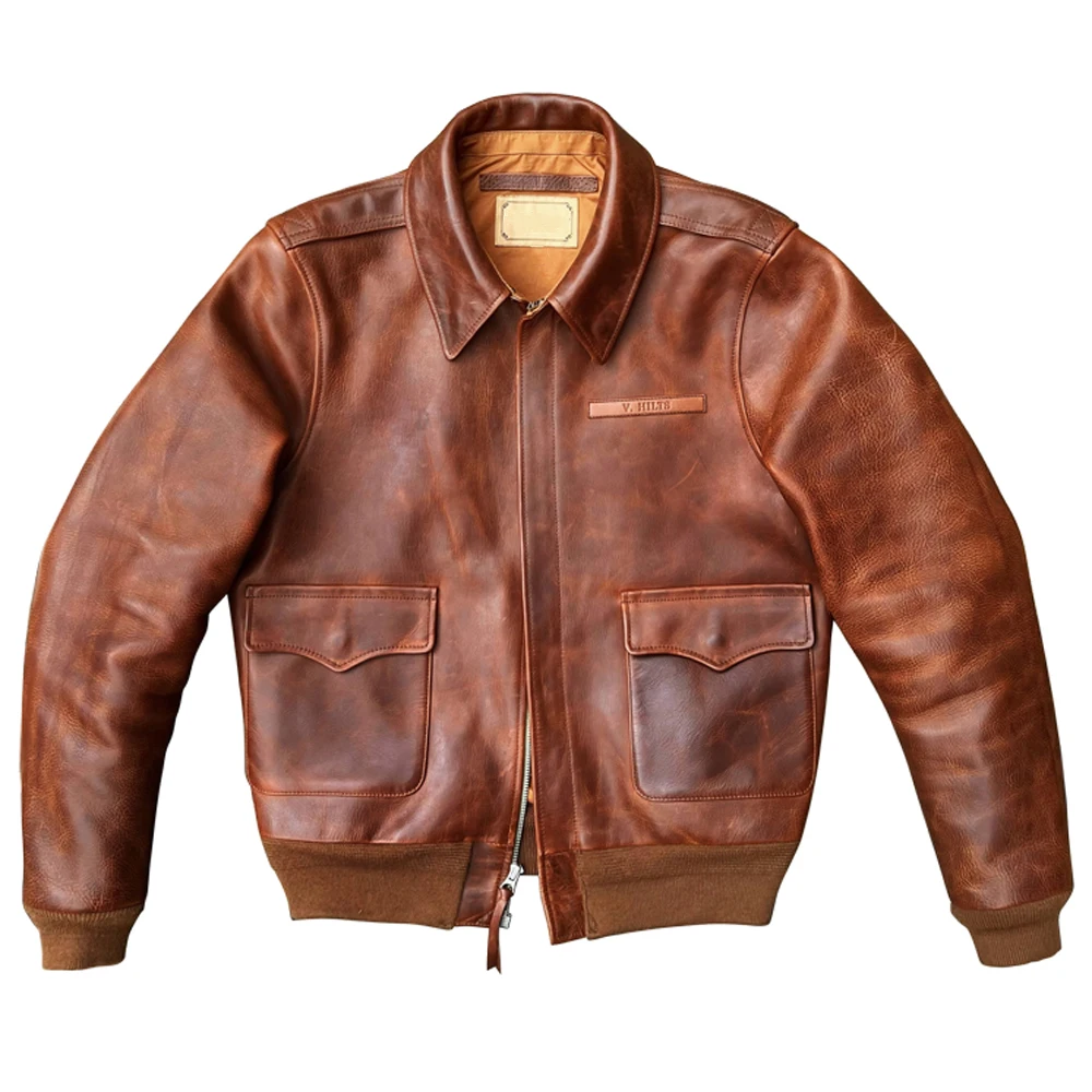 

Italian Luxury Cowhide Leather Motorcycle Jacket Coat For Man Natural Genuine Cow Leather Coat Traveling Mens Aviator Overcoat