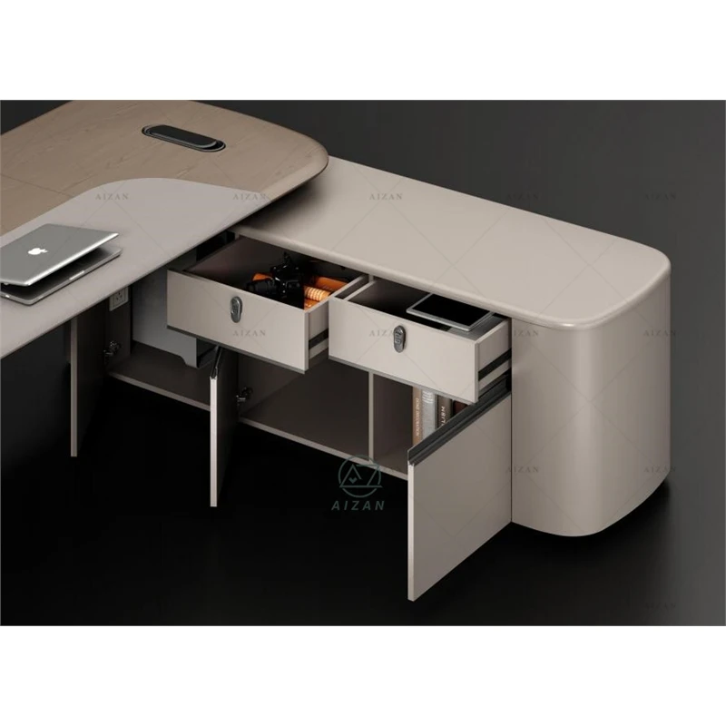 Custom.Executive Luxury Modern Ceo Tables أثاث المكاتب الخشبية مكتب عمل كبير مكتب مدير تنفيذي #5