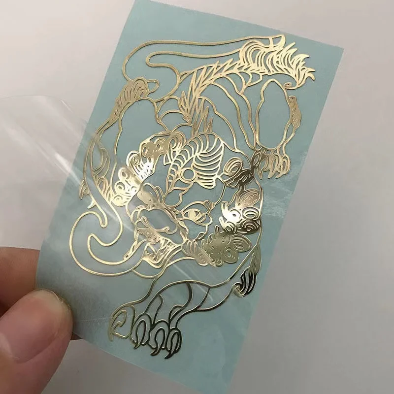 Personalized dragon and phoenix pattern metal sticker tiger phone sticker back shell creative animal metal decoration