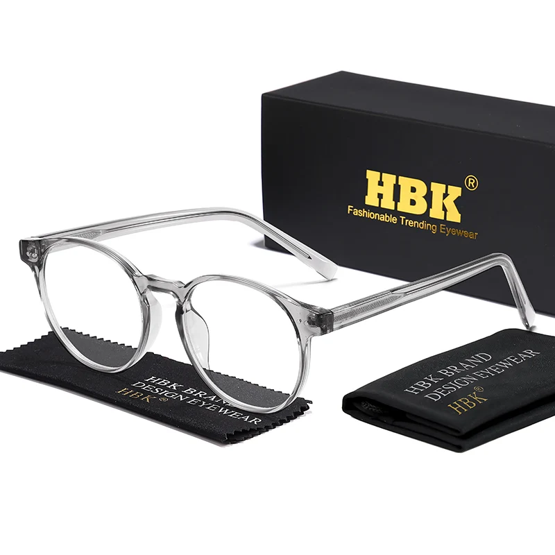 

HBK Vintage Round Men Glasses Frame High-Quality Brand Design Frames Anti Blue Light Reading Glasses Women Optical Frame