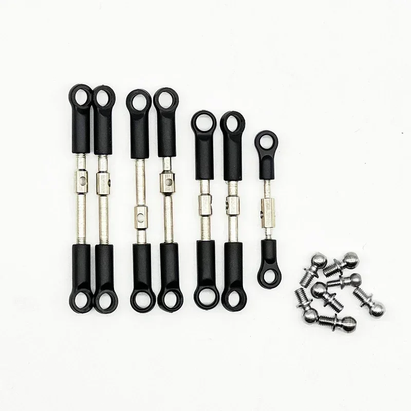 ชุดก้านเชื่อมต่อพวงมาลัยหน้า-หลัง 7 ชิ้น สำหรับรถบังคับวิทยุ Wltoys รุ่น 14401 14402 144010 124016 124017 124018 124019 อะไหล่รถบังคับ