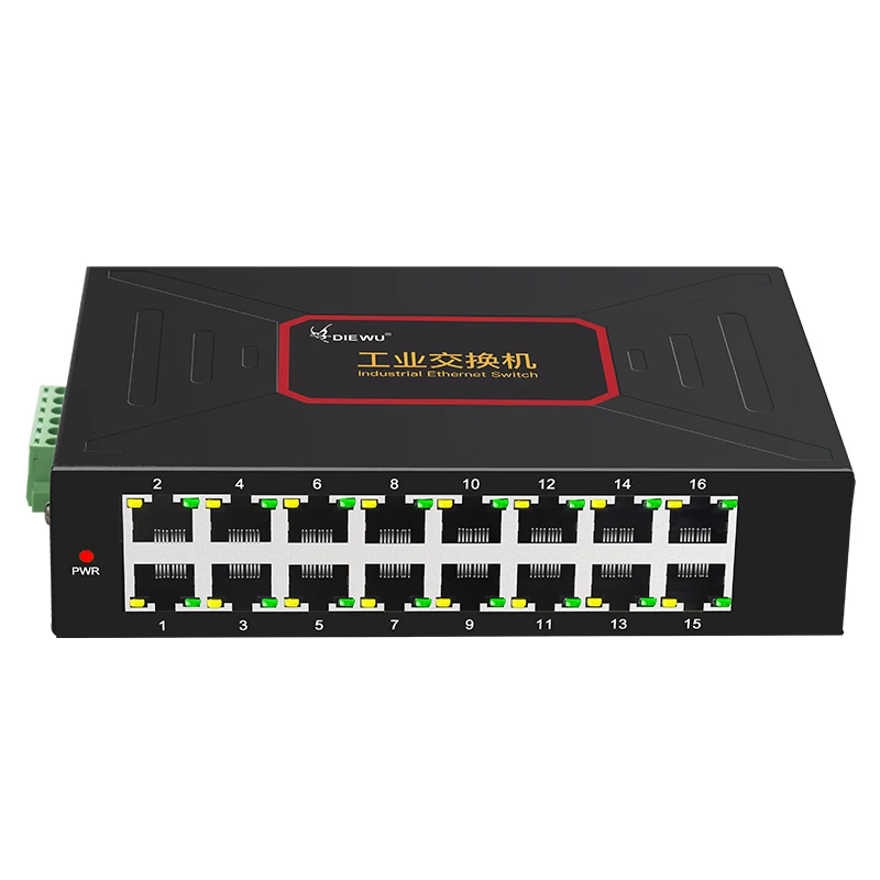 16-Ports 100M Ethernet network switch Internet splitter adapter RJ45 Hub Game switch industrial grade RJ-45 LAN Adapter DIN Rail
