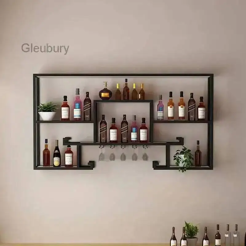 

Mounted Metal Wall Shelves Alcohol Nordic Cabinets Restaurant Liquor Display Cabinet Drinks Modern Angolo Bar Furniture