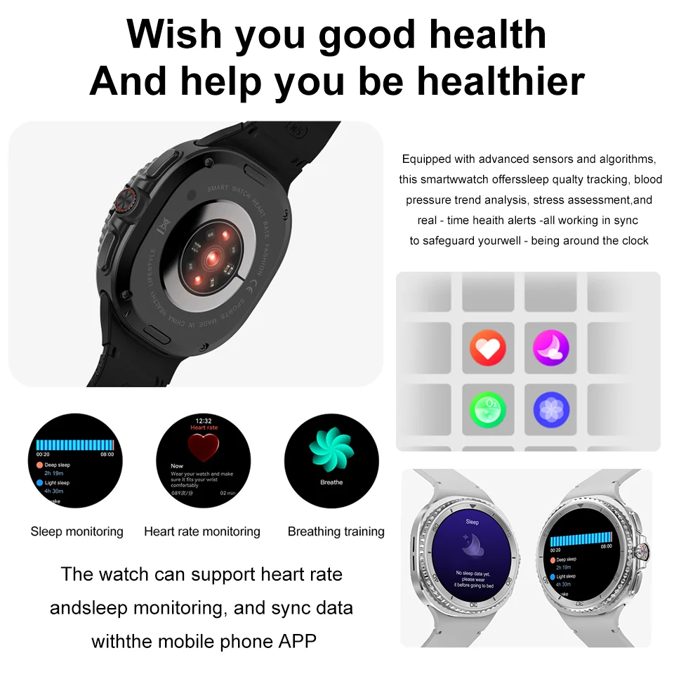 2025 DT Watch 8 Ultra Smart Watch Classic Health Monitoring Bluetooth Call IP68 Waterproof HD Smart Watch IOS Android Edition