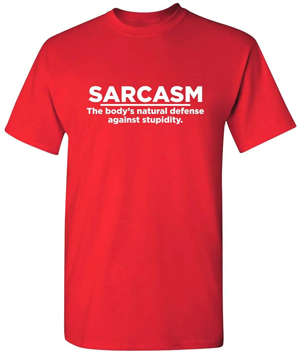 Custom T-shirt Sarcasm Body\'s Natural Defense Printed Sarcastic Mens Funny T Shirts 100% Cotton Tshirt Store