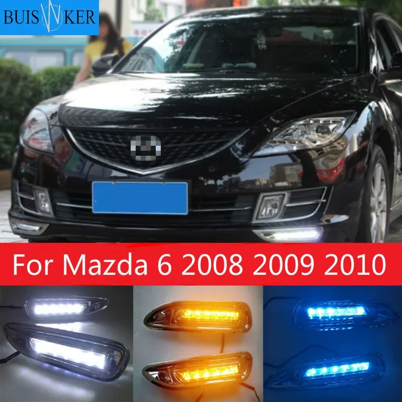 

2pcs for Mazda 6 Mazda6 2008 2009 2010 LED DRL Daytime Running Light Daylight headlight fog lamp cover car-Styling